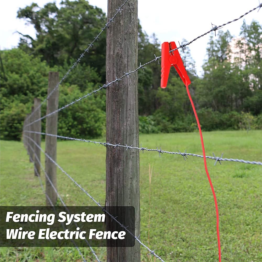Amazon QMARK 2 Pcs Electric Fence Jumper Leads Cable With Crocodile Clip Fencing System Wire Energizer Connector Solar Electric Fence Connector Green And Red New Version O Terminal Patio Lawn Garden