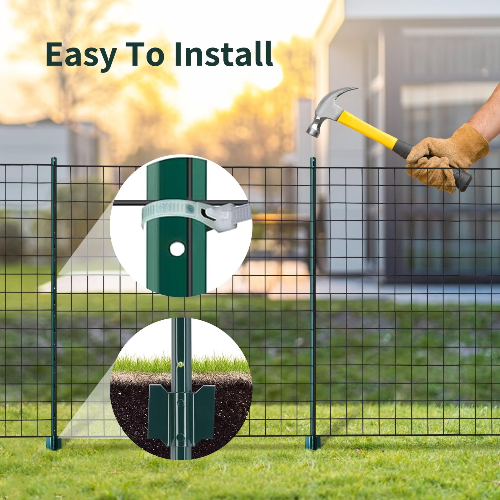Amazon RYFT Fence Posts 6 Feet 10 Pack Sturdy Heavy Duty Metal Fence Post With U Channel Steel Fence U Post Coated Green Poles Support For Chicken Wire Banners Wire Fence Garden Patch