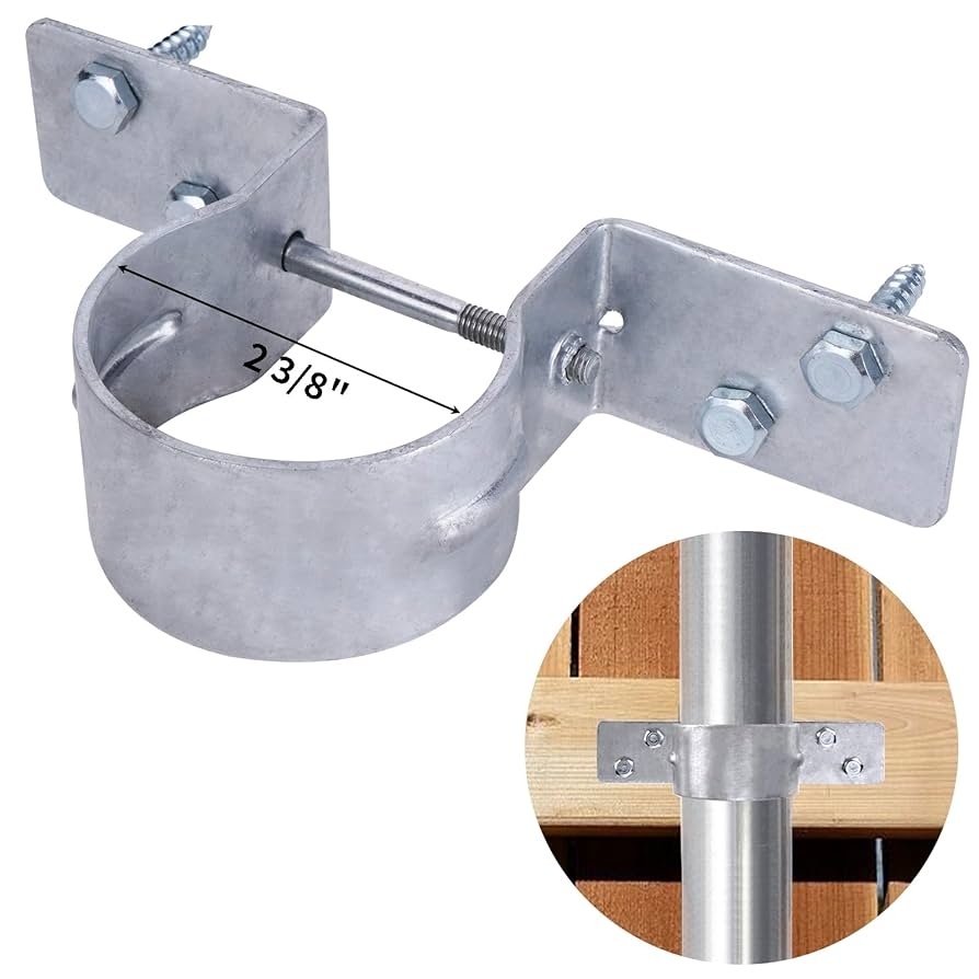 Amazon Steel To Wood Fence Bracket 24Pcs 2 3 8 Fence Post Brackets Fence Post Brackets For Metal Posts To Wood Galvanized Pipe Grip Tie No Include Screws Industrial Scientific