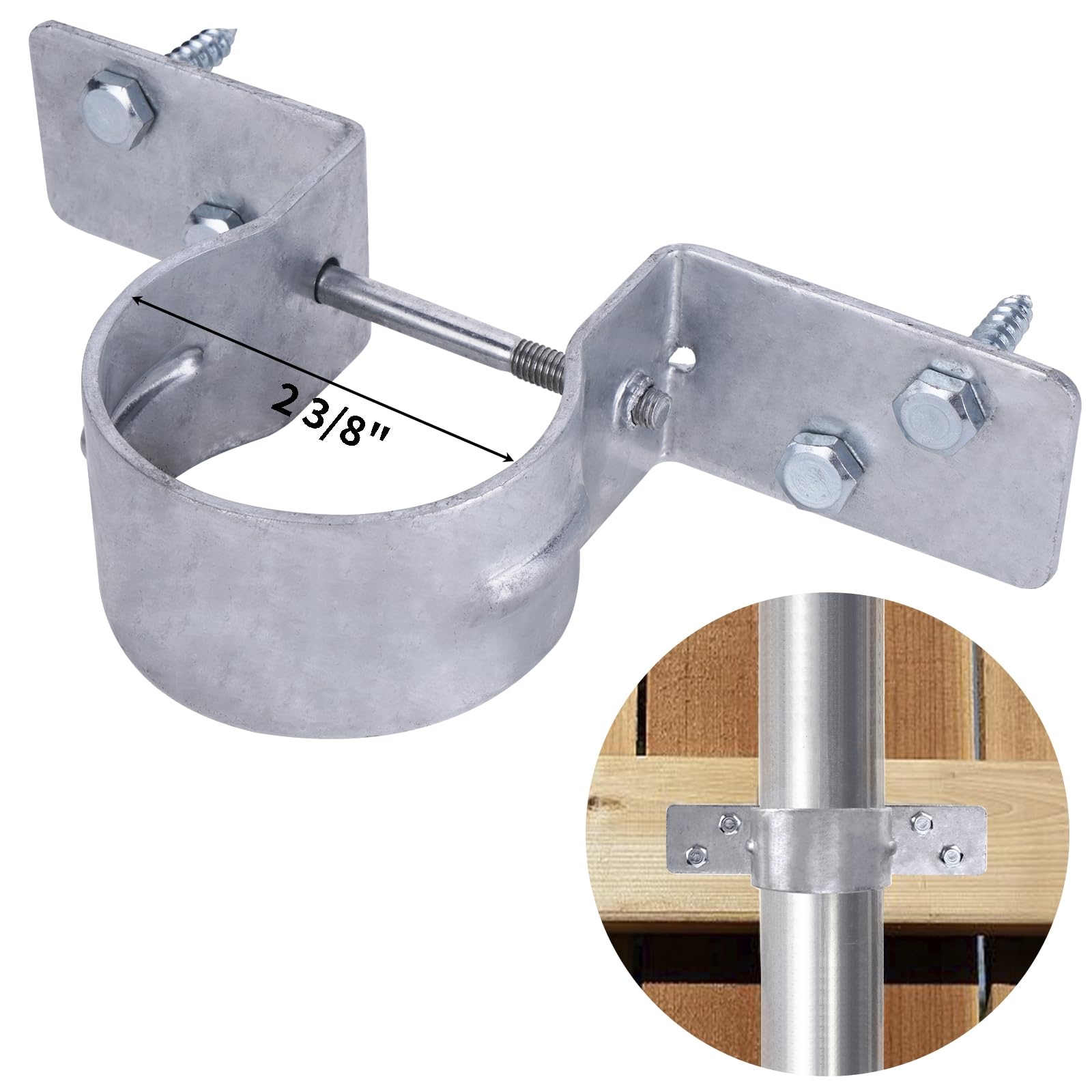 Amazon Steel To Wood Fence Bracket 50Pcs 2 3 8 Fence Post Brackets Fence Post Brackets For Metal Posts To Wood Galvanized Pipe Grip Tie No Include Screws Industrial Scientific