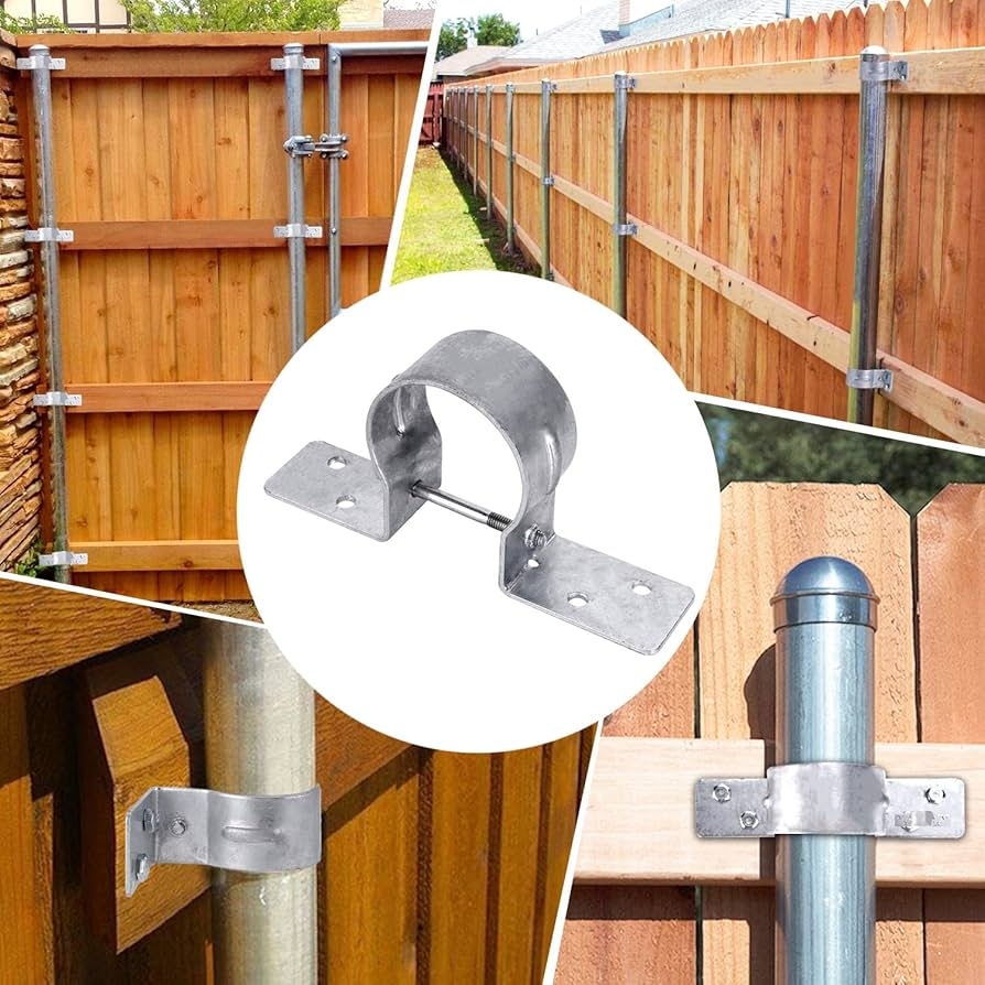 Amazon Steel To Wood Fence Bracket 50Pcs 2 3 8 Fence Post Brackets Fence Post Brackets For Metal Posts To Wood Galvanized Pipe Grip Tie No Include Screws Industrial Scientific