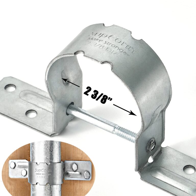 Amazon SupConn 2 3 8 Steel To Wood Fence Brackets 50Pcs Galvanized Pipe Grip Tie Metal Fence Post Brackets For Repair Screws Not Included Industrial Scientific