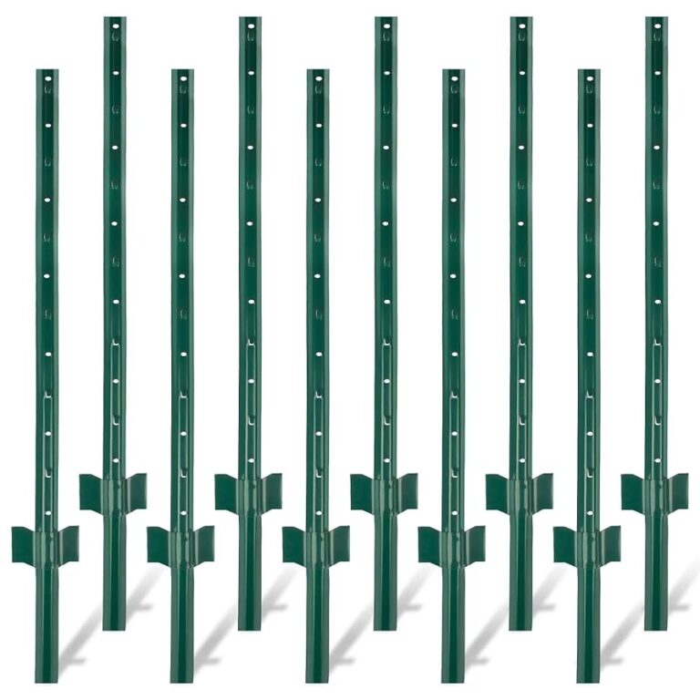 Amazon Toriexon Fence Post 4 FT 10 Packs Metal Heavy Duty U Posts Powder Coated For Long Lasting Use Perfect For Holding Wire Plastic Mesh Corner Anchors Green Patio Lawn Garden