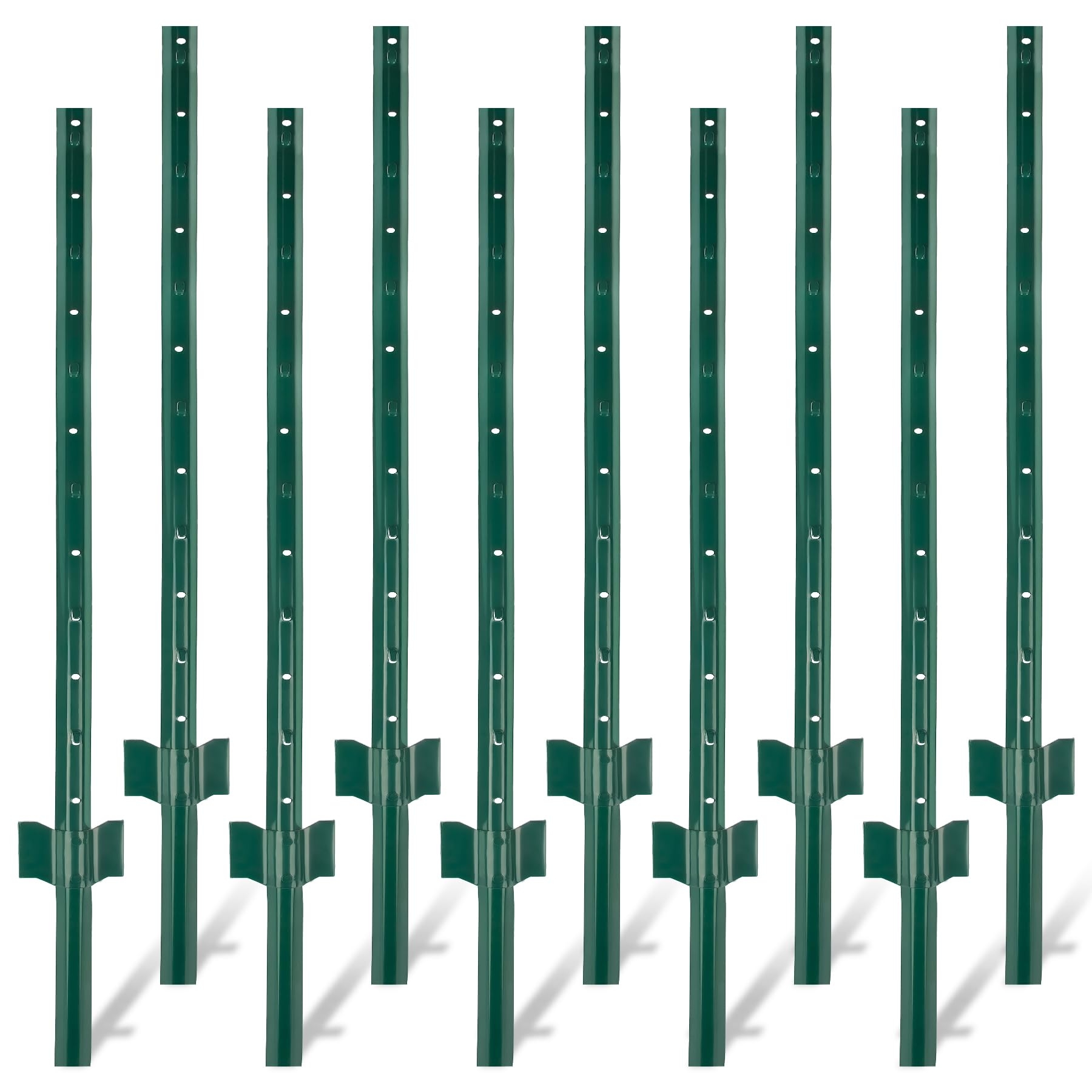 Amazon Toriexon Fence Post 4 FT 10 Packs Metal Heavy Duty U Posts Powder Coated For Long Lasting Use Perfect For Holding Wire Plastic Mesh Corner Anchors Green Patio Lawn Garden