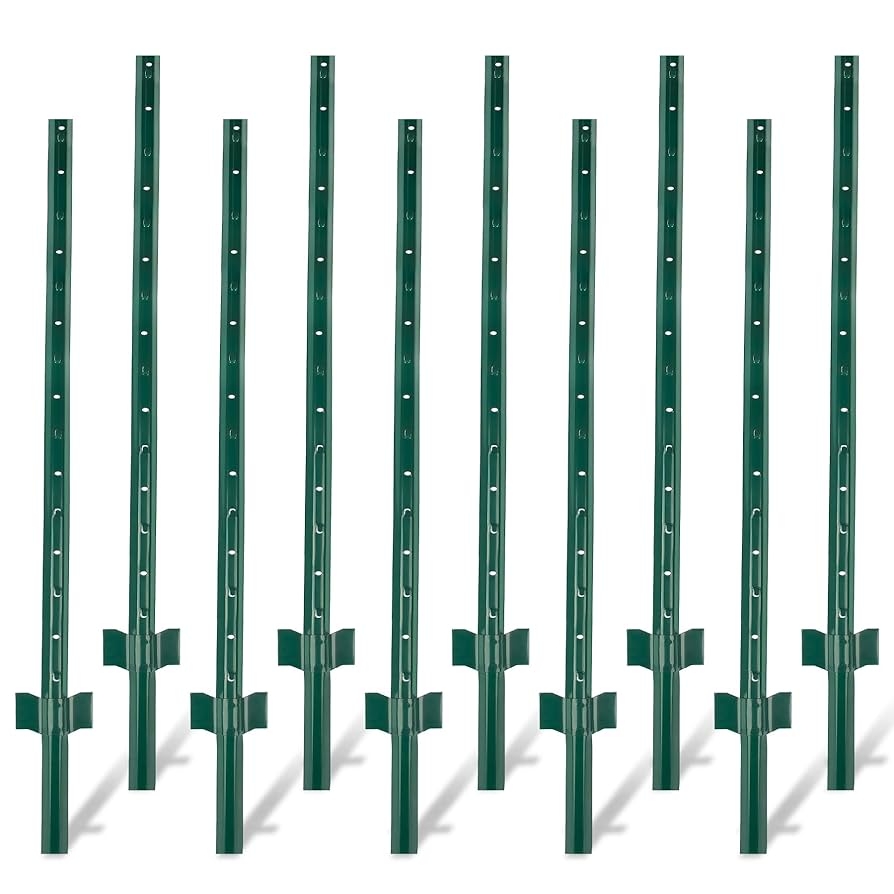 Amazon Toriexon Fence Posts 4 8 Feet 10 Pack Heavy Duty Metal Fence Post With U Channel Steel Fence U Post For Holding Garden Wire Fence Corner Anchor Posts Patio Lawn Garden