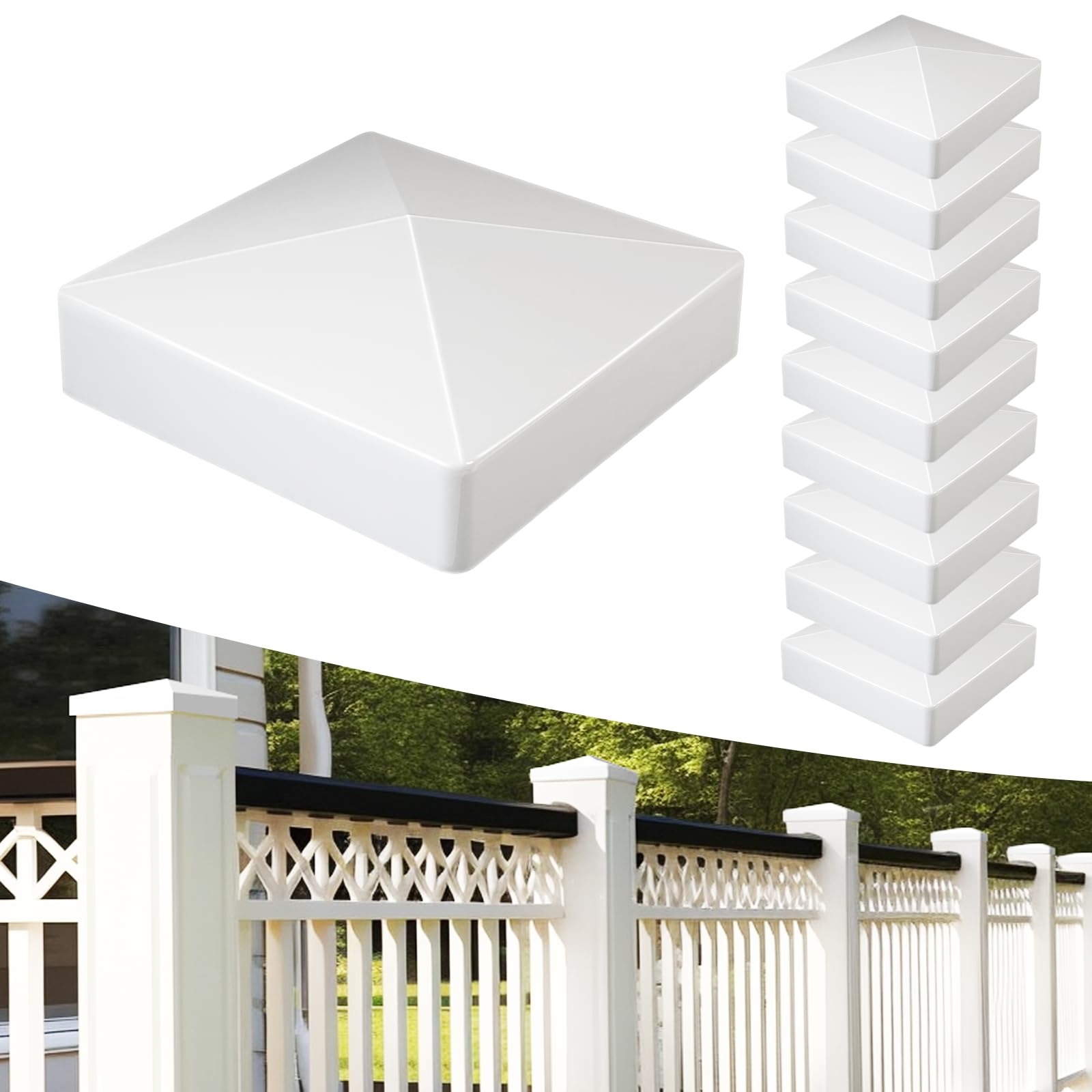 pvc fence post caps