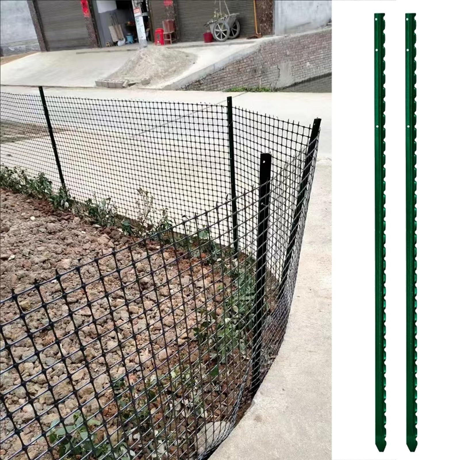 Amazon WDJBPSH Y Type Fence Post Stakes No Dig Triangle Pointed Bottom Fence Post For Temporary Plastic Wire Fencing 14 9 5 57 5 9ft Tall Outdoor Fencing Pillar Color Pack Of 2 Size 1 8m 5 9ft Tall 