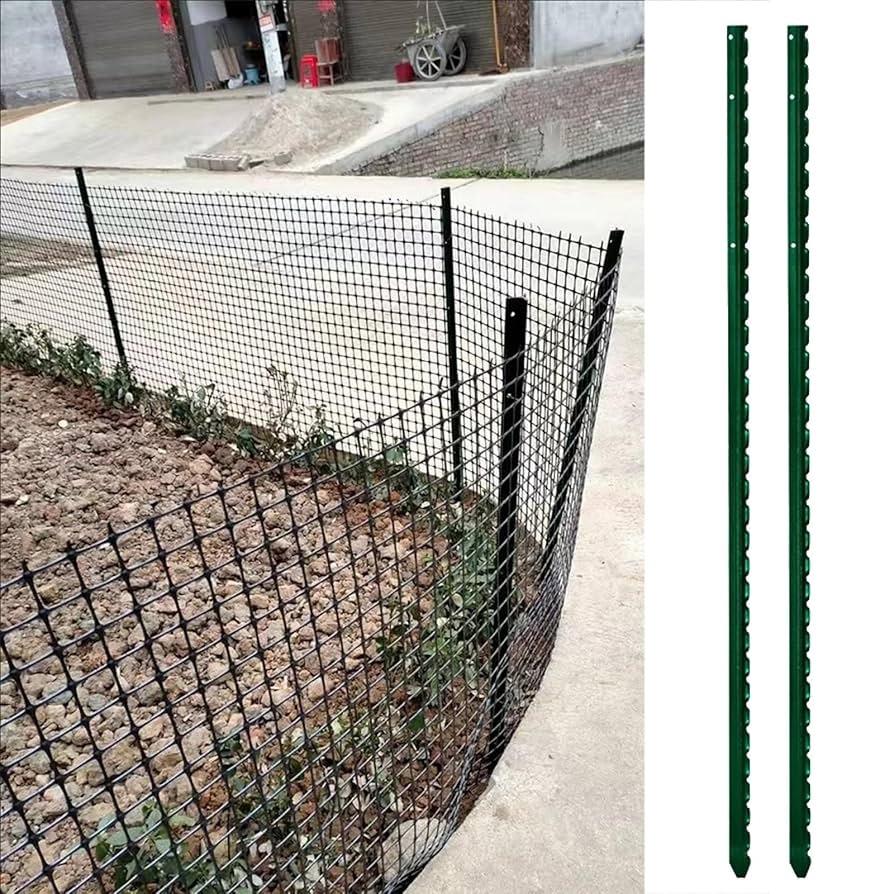 Amazon WDJBPSH Y Type Fence Post Stakes No Dig Triangle Pointed Bottom Fence Post For Temporary Plastic Wire Fencing 14 9 5 57 5 9ft Tall Outdoor Fencing Pillar Color Pack Of 2 Size 1 8m 5 9ft Tall 