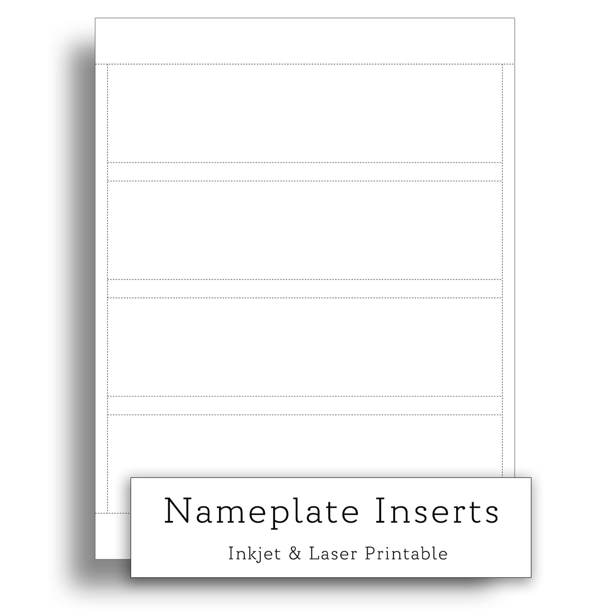 Amazon White Printable Nameplate Inserts 8 X 2 Blank Perforated Paper Nameplate Inserts For Inkjet Laser Printers Heavyweight Cardstock 4 Per Page 10 Sheets 40 Blank Inserts Office Products