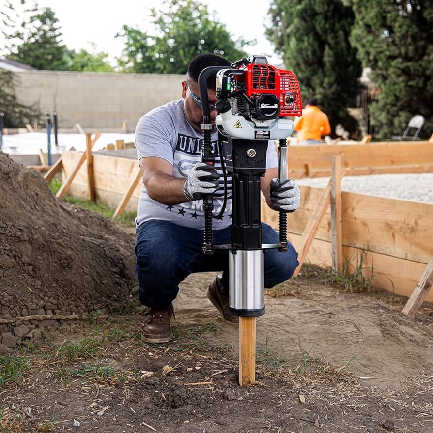 Amazon XtremepowerUS 52cc Gas Powered T Post Driver Fence Post Driver Gasoline Piling 2 Stroke Engine EPA Certificated W Storage Case Tools Home Improvement