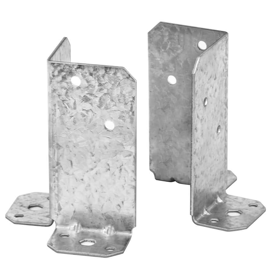 Amazon YIDU69Q 8 Pcs Adjustable Split Retrofit Post Base For 4x4 6x6 Post Fence Deck Support Bracket 12 Gauge Industrial Scientific