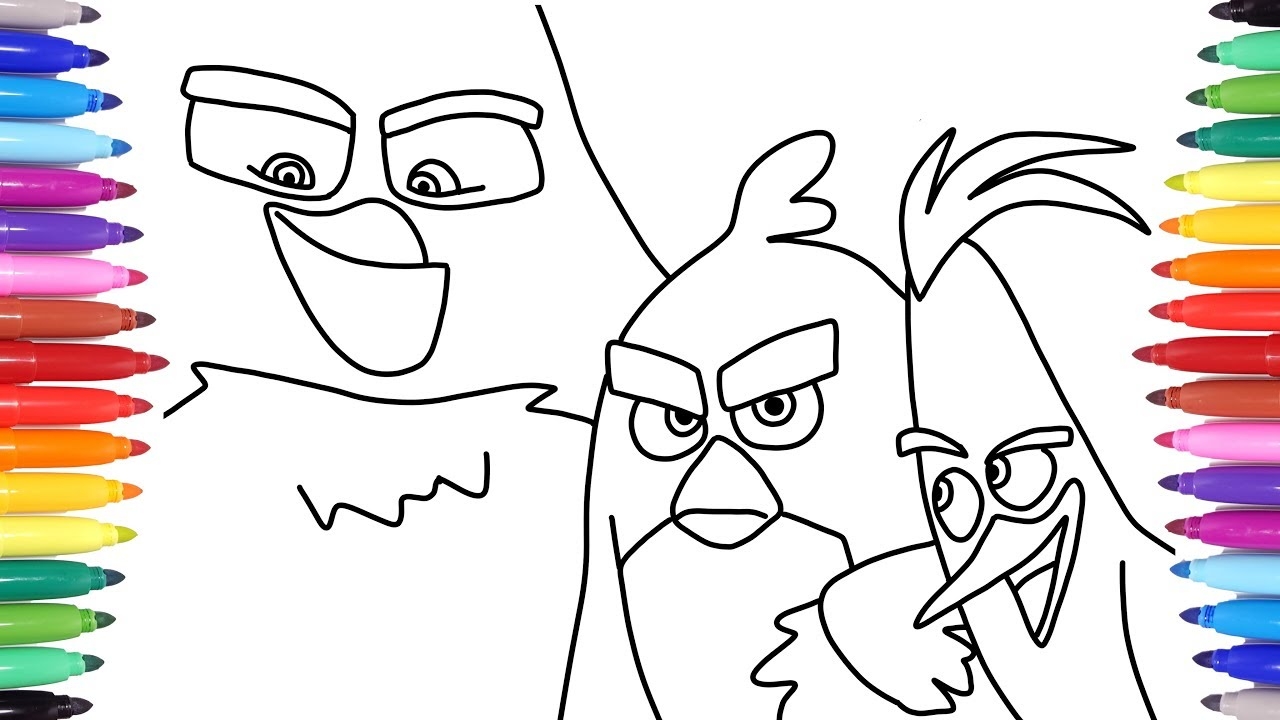 Angry Birds Movie Coloring Pages For Kids How To Draw Angry Birds For Kids YouTube