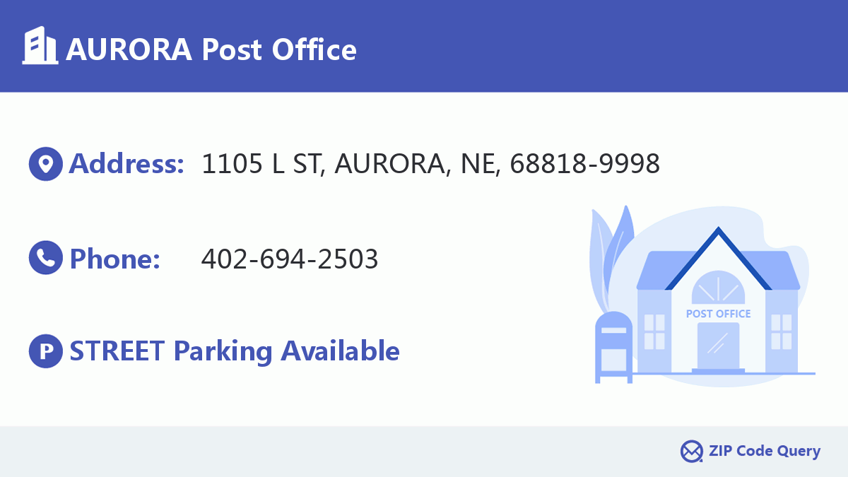 AURORA Post Office Nebraska United States ZIP Code 5 Plus 4 