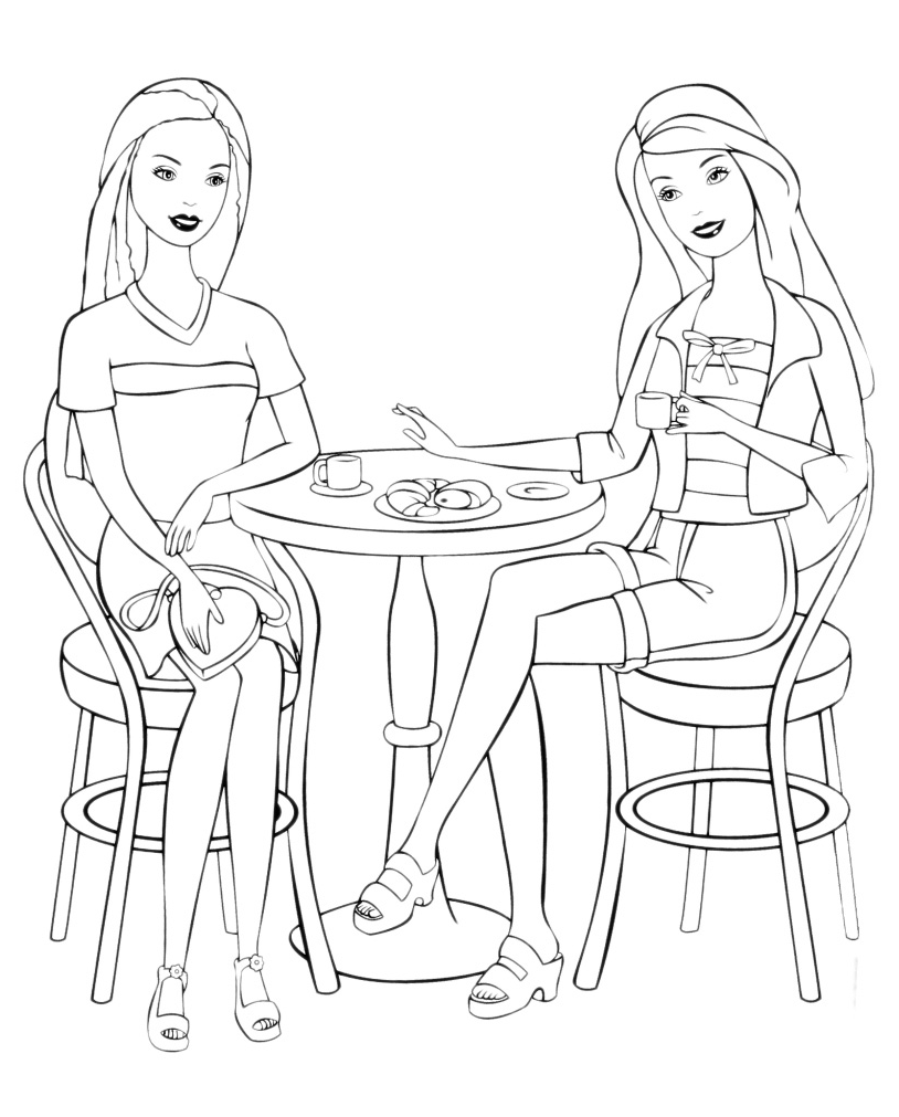 Barbie Barbie Drinks A Coffee With A Friend