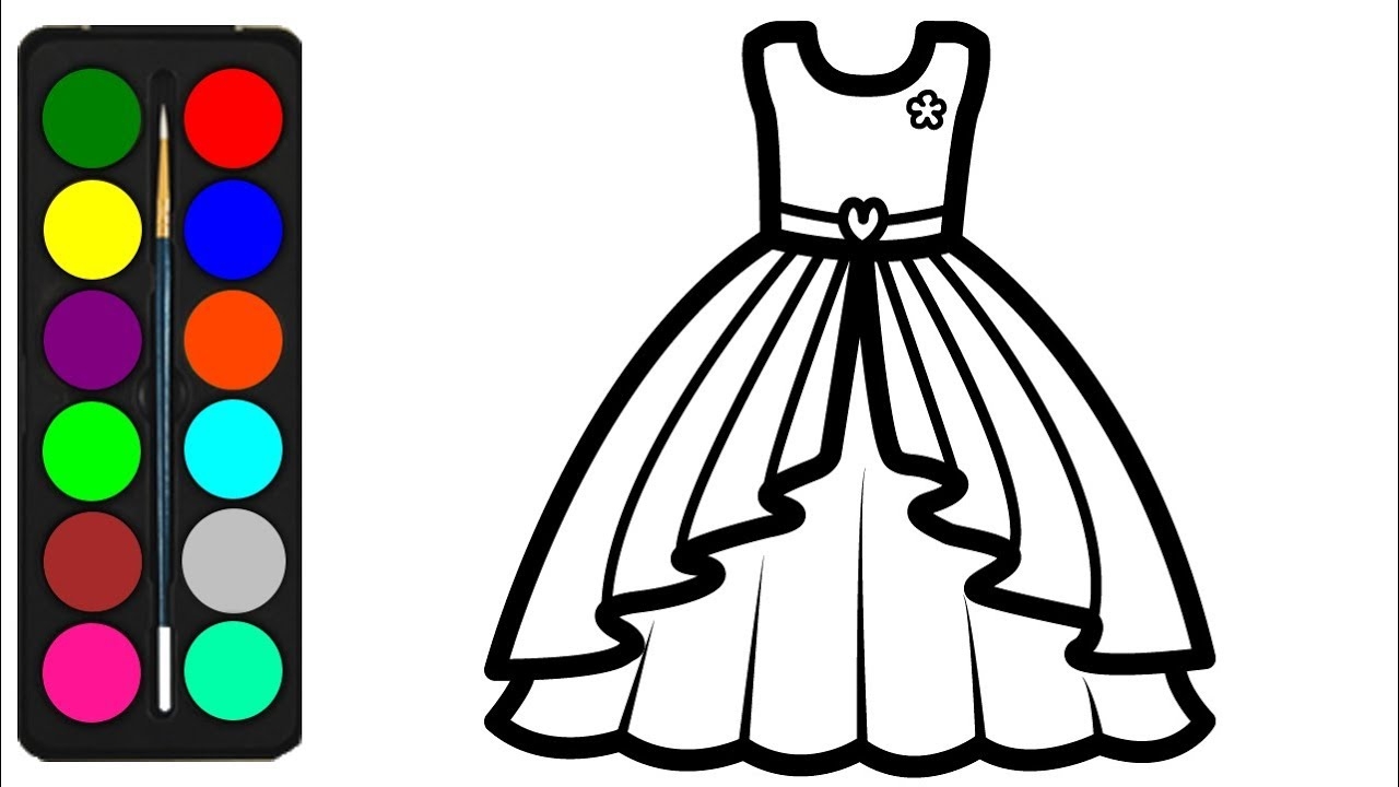 barbie ball gown coloring pages