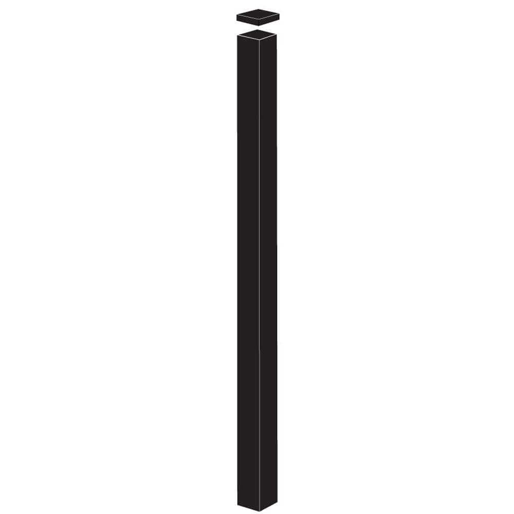 Barrette Outdoor Living 2 In X 2 In X 8 7 8 Ft Standard Duty Black Aluminum Fence Blank Post 73002392 The Home Depot