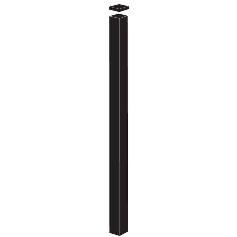 Barrette Outdoor Living 2 In X 2 In X 8 7 8 Ft Standard Duty Black Aluminum Fence Blank Post 73002392 The Home Depot