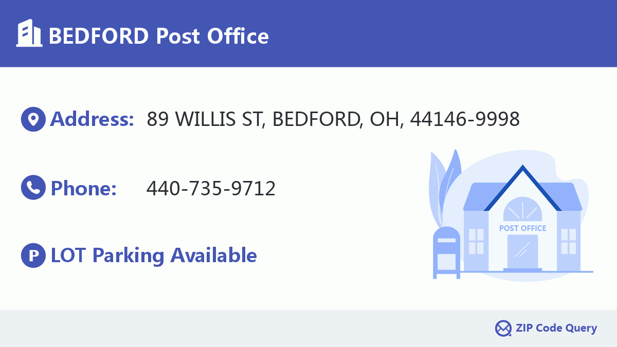 BEDFORD Post Office Ohio United States ZIP Code 5 Plus 4 