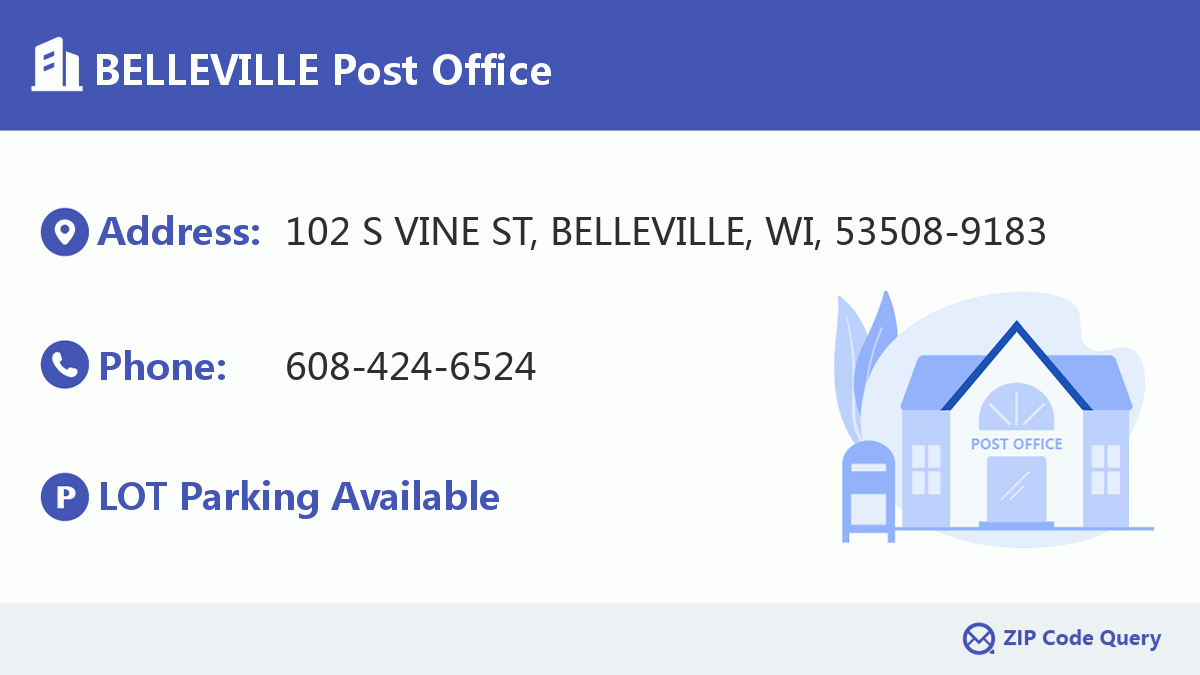 BELLEVILLE Post Office Wisconsin United States ZIP Code 5 Plus 4 