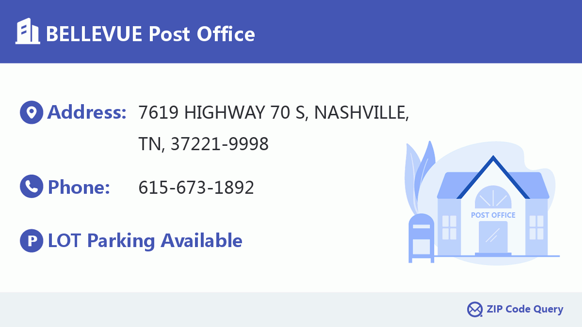 BELLEVUE Post Office Tennessee United States ZIP Code 5 Plus 4 