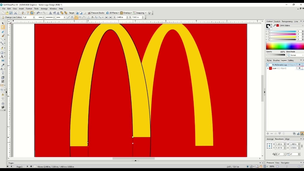 BGE Graphics How To Make A vector Graphic Of The McDonalds Logo YouTube
