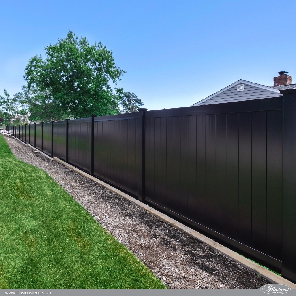 Black PVC Vinyl Privacy Fencing Panels Illusions Fence