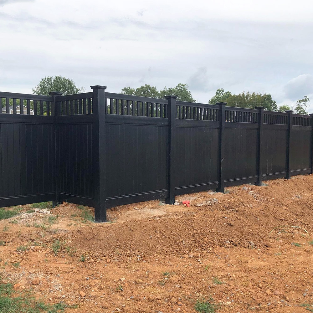 Blackline HHP Black Vinyl Picket Top Privacy Fence
