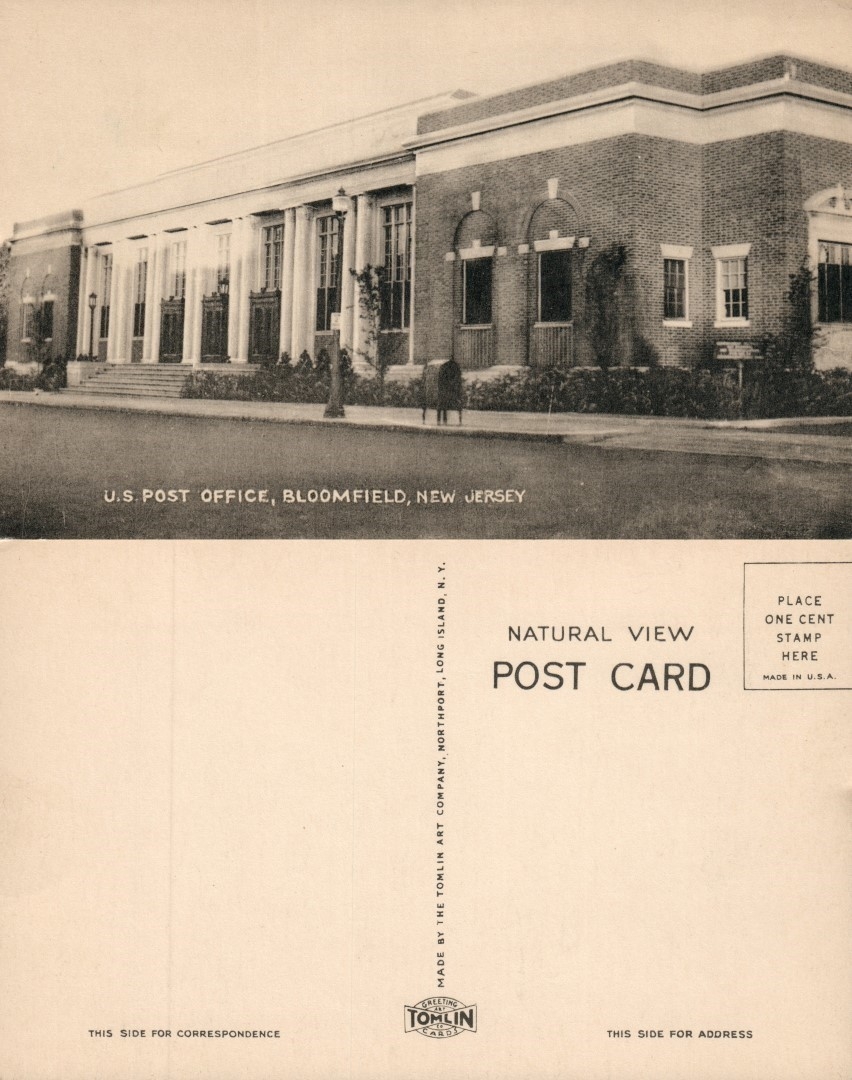 BLOOMFIELD N J POST OFFICE ANTIQUE POSTCARD EBay