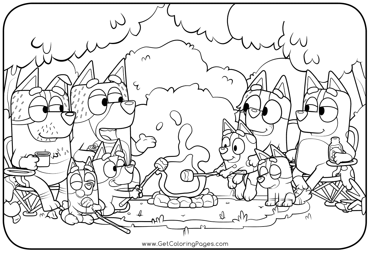Bluey Coloring Pages For Free Artsy Pretty Colors