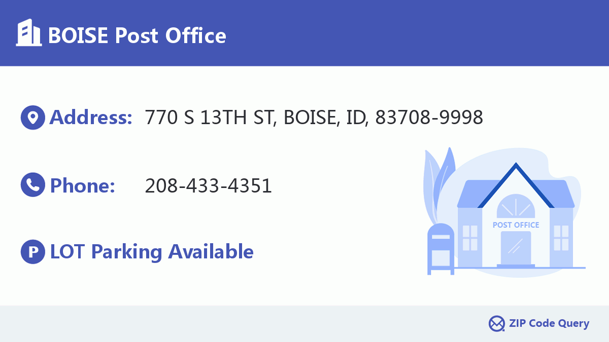 BOISE Post Office Idaho United States ZIP Code 5 Plus 4 