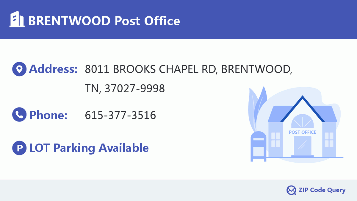 BRENTWOOD Post Office Tennessee United States ZIP Code 5 Plus 4 