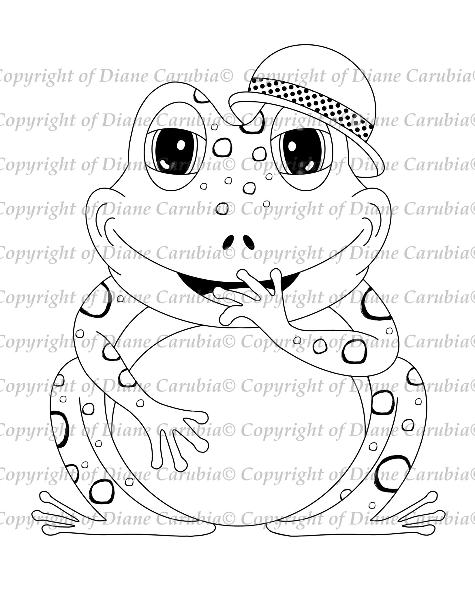 Buy Top Hat Frog Black And White Digital Stamp Printable Sublimation Online In India Etsy