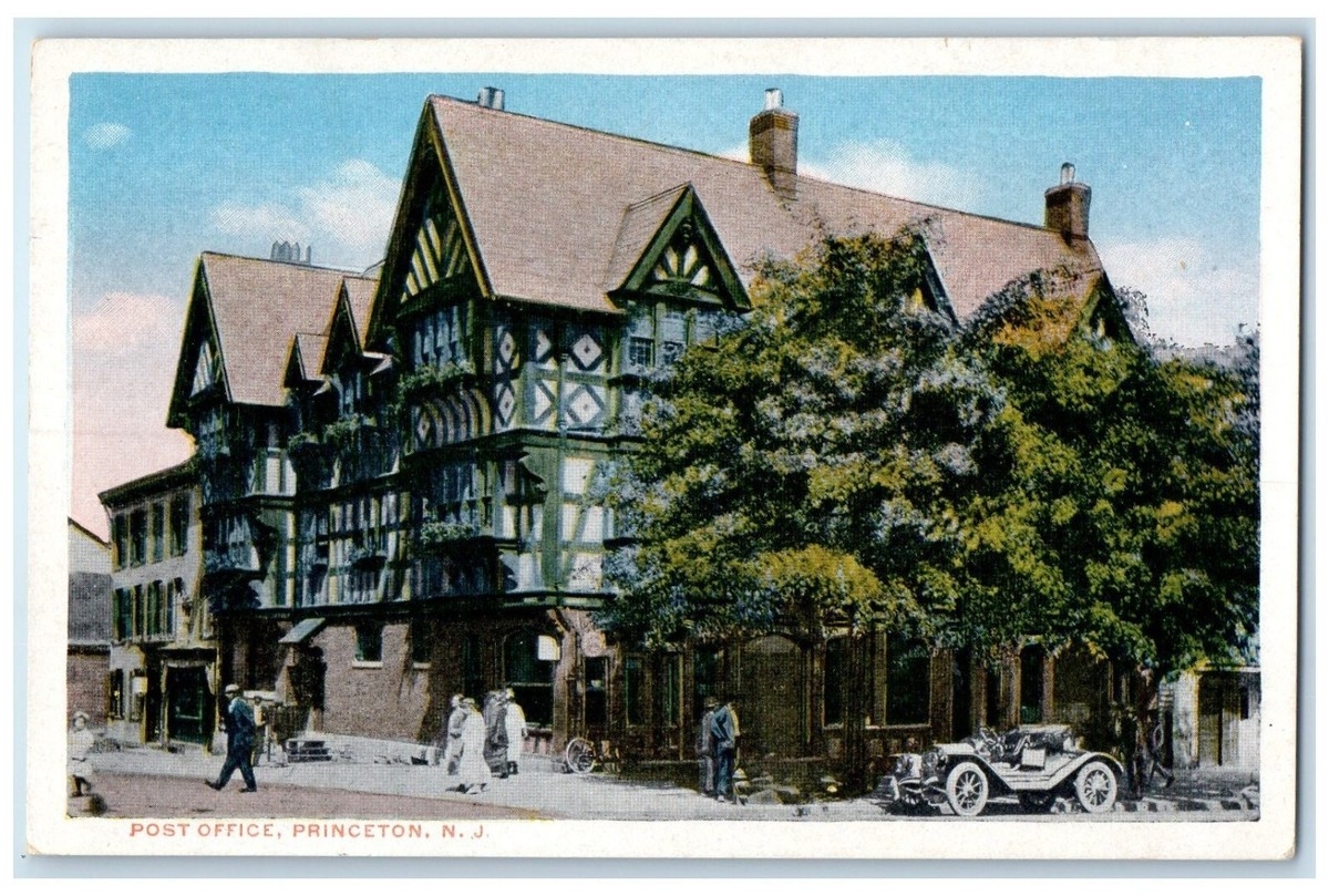 C1910 Post Office Exterior Building Classic Car Princeton New Jersey NJ Postcard EBay