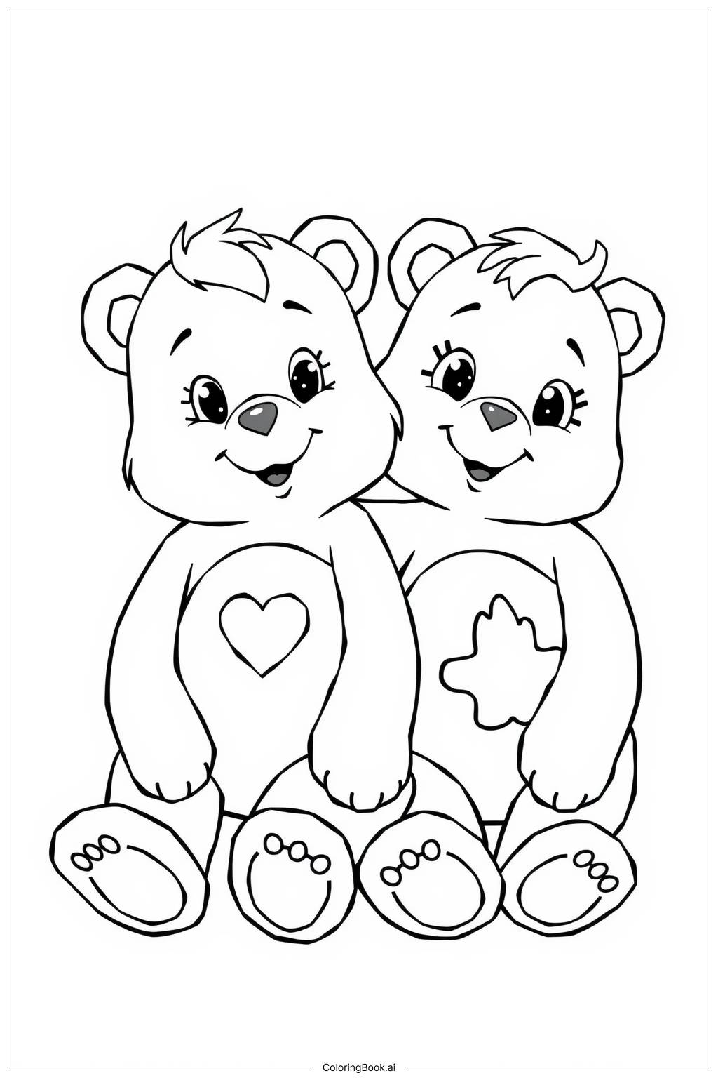 Care Bear Cousins Having A Picnic Coloring Page Free PDF PNG Printable 