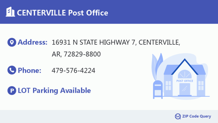 CENTERVILLE Post Office Arkansas United States ZIP Code 5 Plus 4 