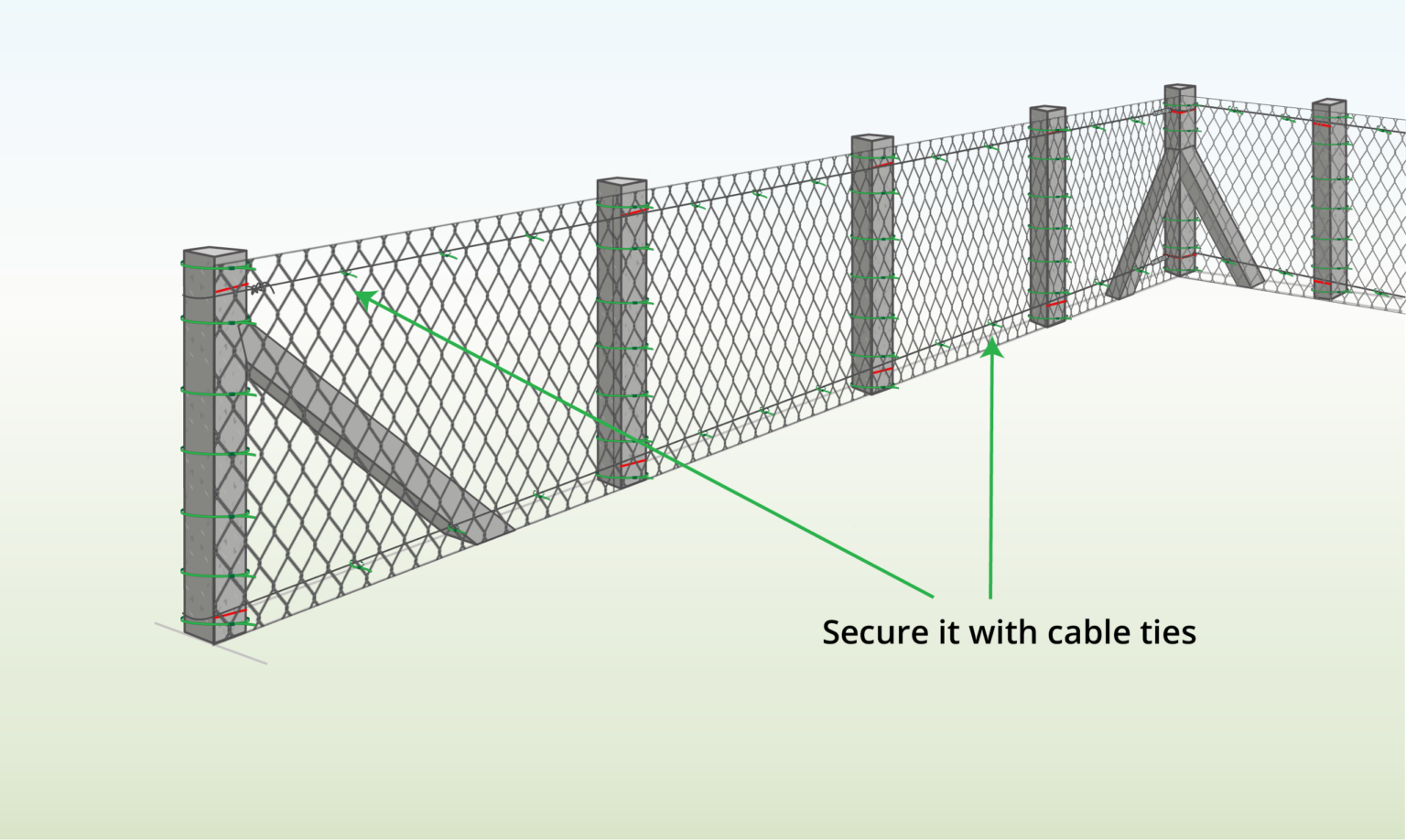 chain link fence line post spacing