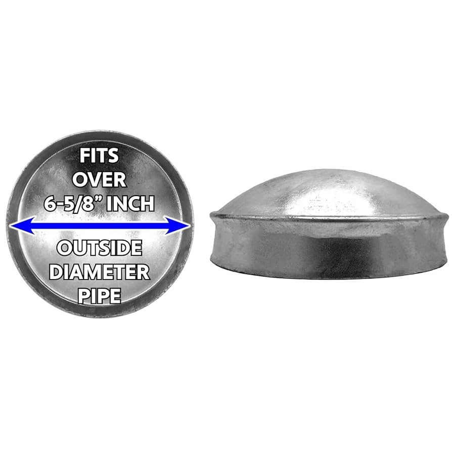 Chain Link Post Cap For 6 5 8 Outside Diameter Steel Posts Fits Most 6 Well Casing And Other Non Fence Pipes With Pipe OD Of 6 5 8 Inches Each Amazon