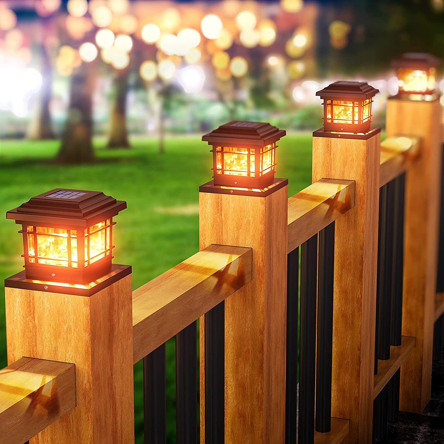 Charlton Home Tannis Black Low Voltage Solar Powered Integrated LED Fence Post Cap Light Reviews Wayfair