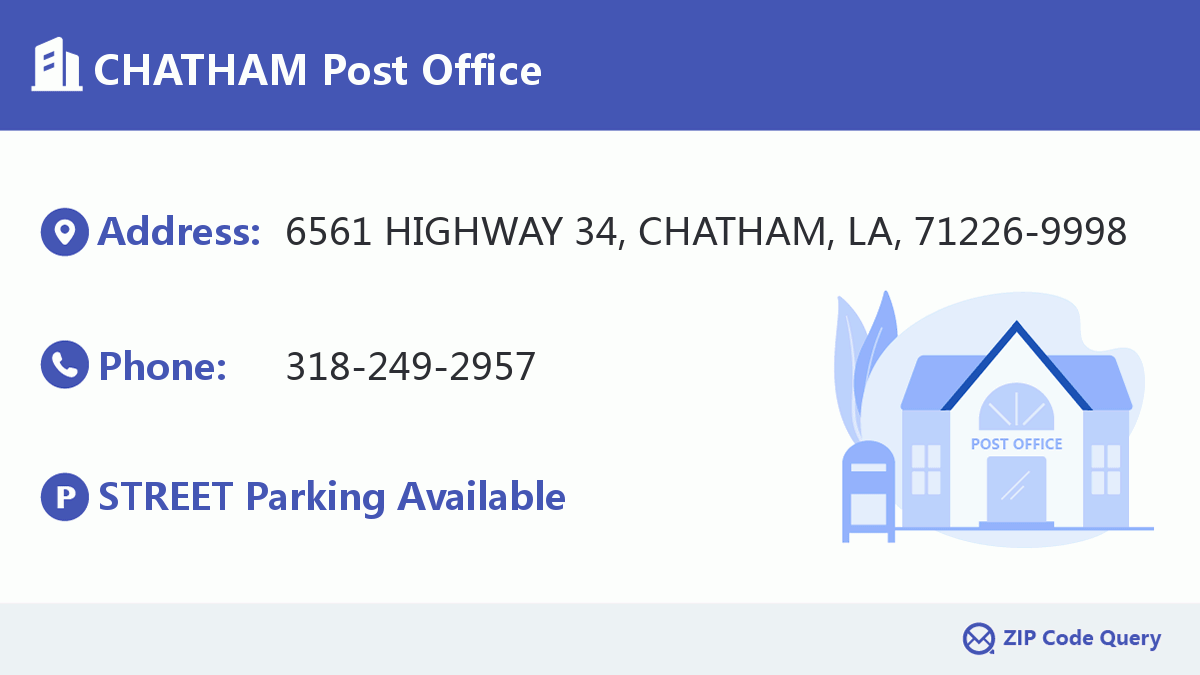 CHATHAM Post Office Louisiana United States ZIP Code 5 Plus 4 