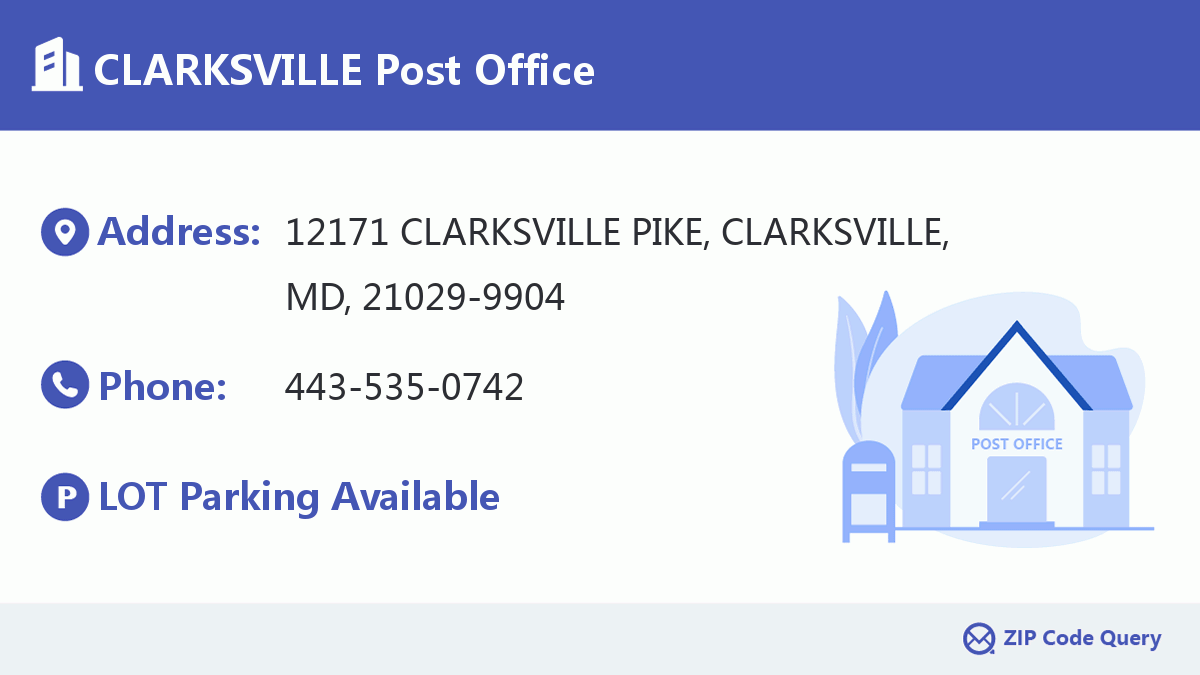 CLARKSVILLE Post Office Maryland United States ZIP Code 5 Plus 4 
