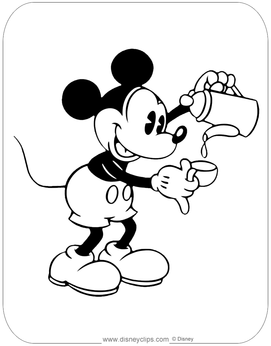 Classic Mickey Mouse Coloring Pages 3 Disneyclips