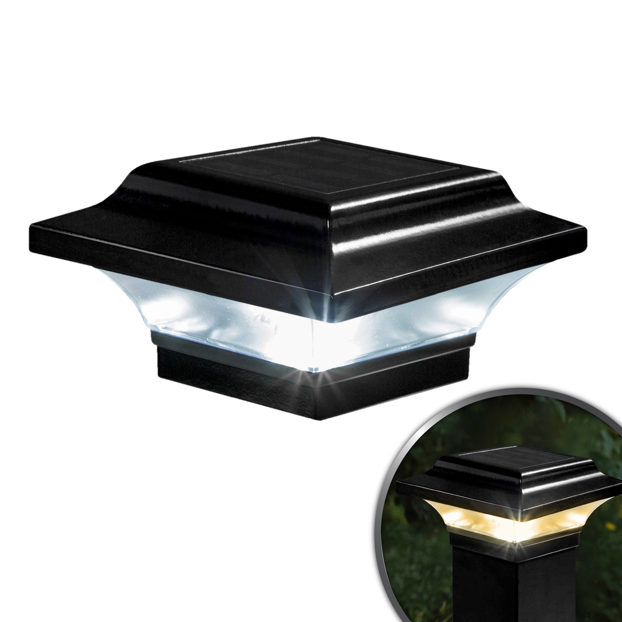 Classy Caps Solar 3 in X 3 in Black LED Outdoor Post Light In The Deck Lights Department At Lowes