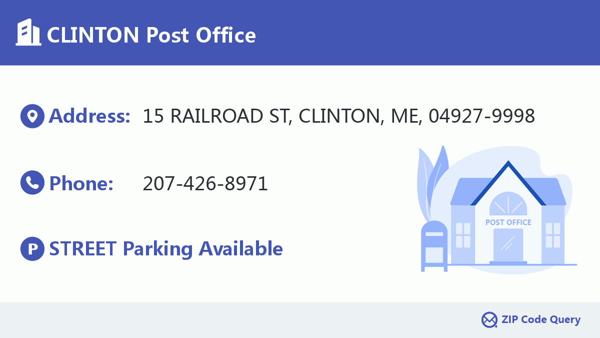 CLINTON Post Office Maine United States ZIP Code 5 Plus 4 