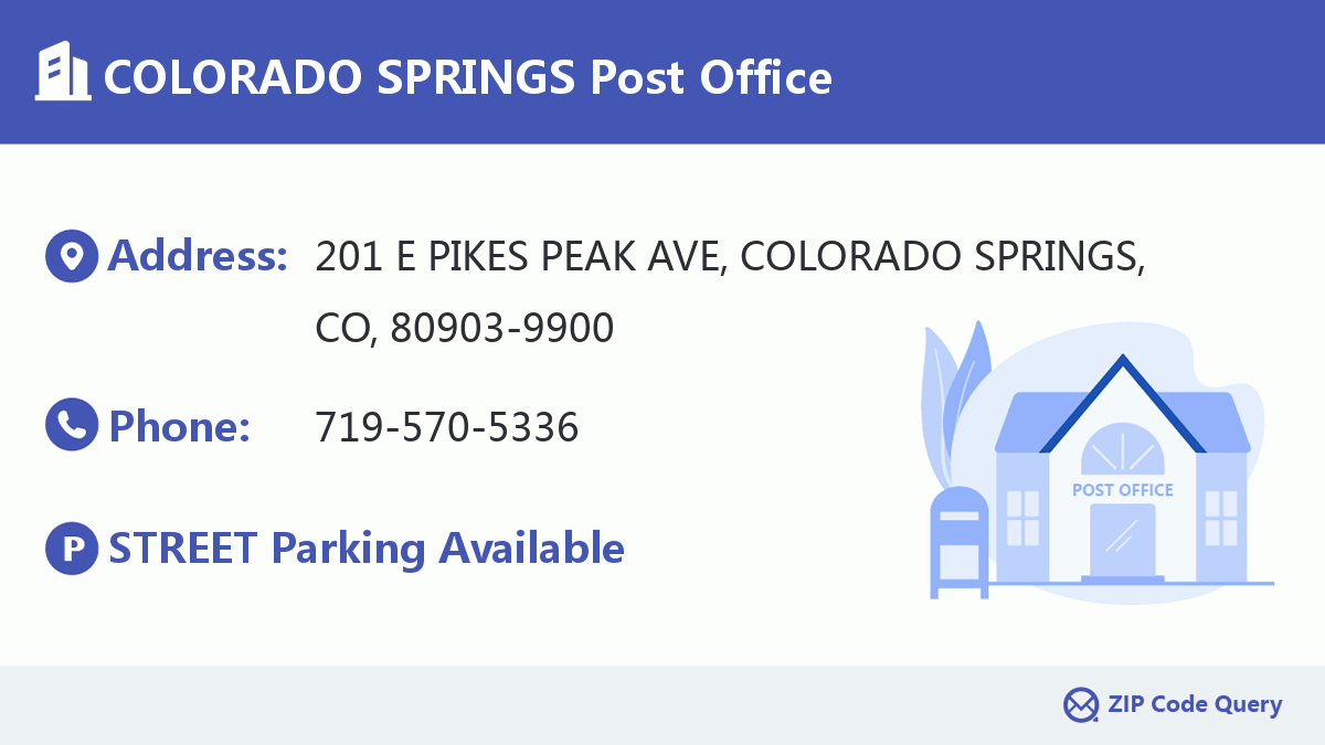 COLORADO SPRINGS Post Office Colorado United States ZIP Code 5 Plus 4 