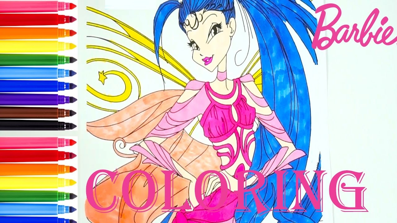 Coloring Pages BARBIE WINX CLUB Coloring Book For Kids Children YouTube
