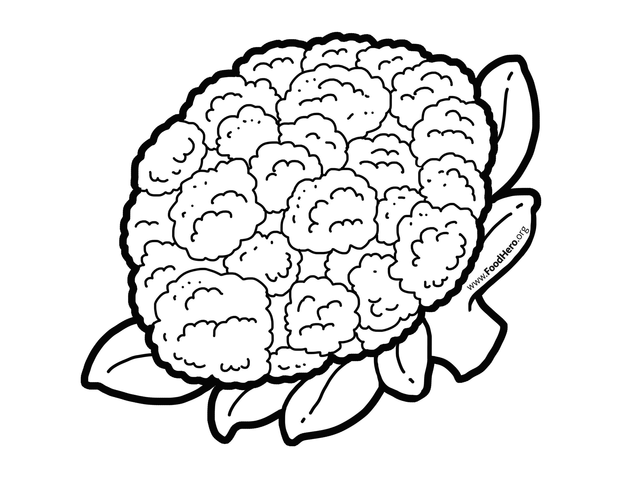 Coloring Pages Cauliflower Coloring Kids