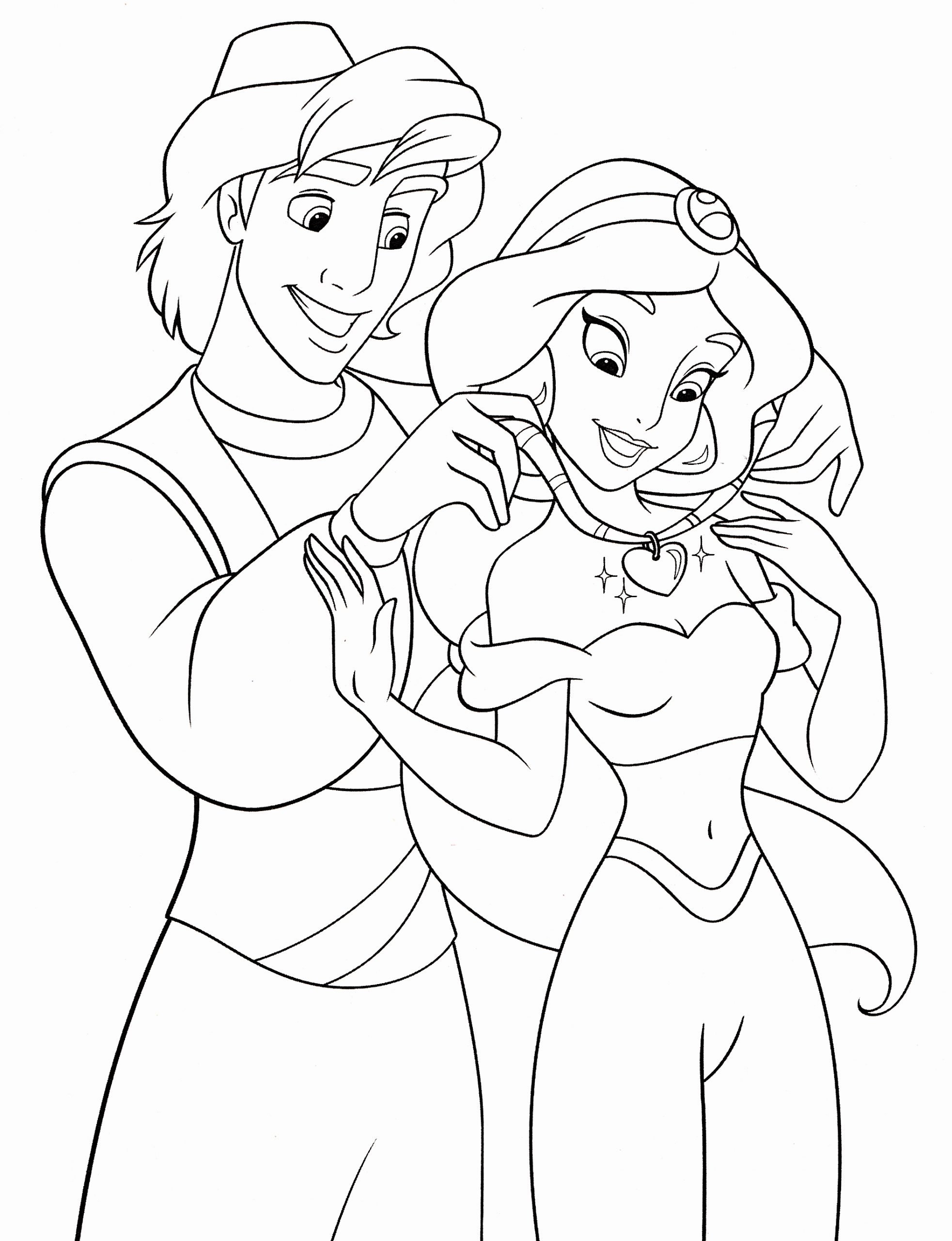 how to draw princess jasmine coloring page