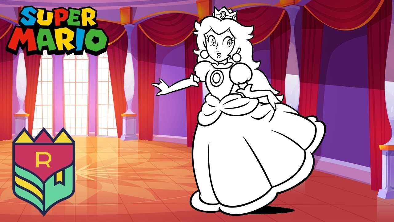 Coloring Super Mario Bros Princess Peach Coloring Book Pages YouTube