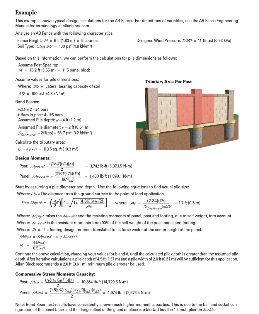 Concrete Block Fence Fence Design Calculations