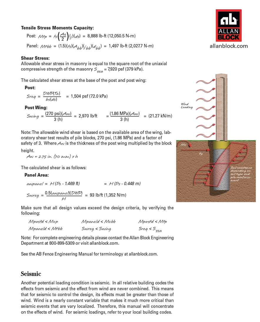 Concrete Block Fence Fence Design Calculations